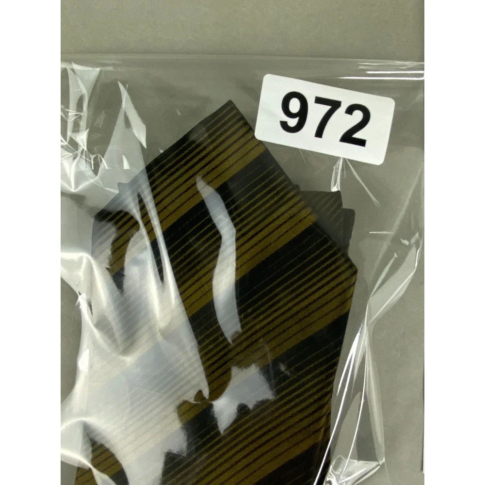 VTG Men's Necktie Gold Metallic Black Multi Stripe Acetate Rayon Wide Tie 53x4